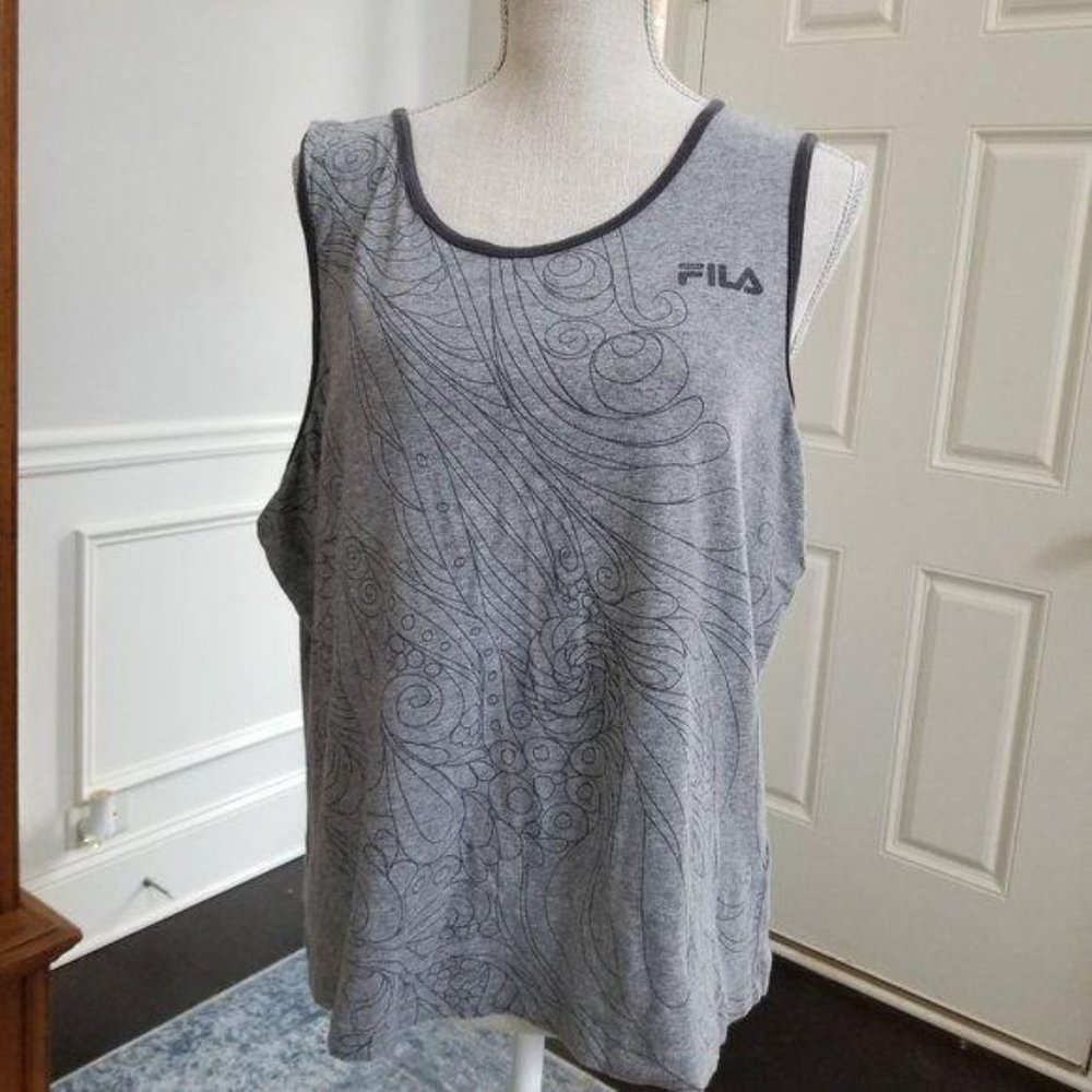 Fila Gray Workout Tank with Modern Design Size  XL